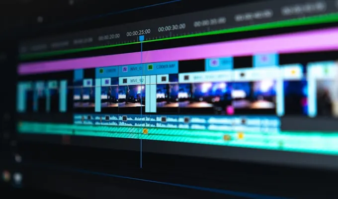Timeline de edição de vídeo